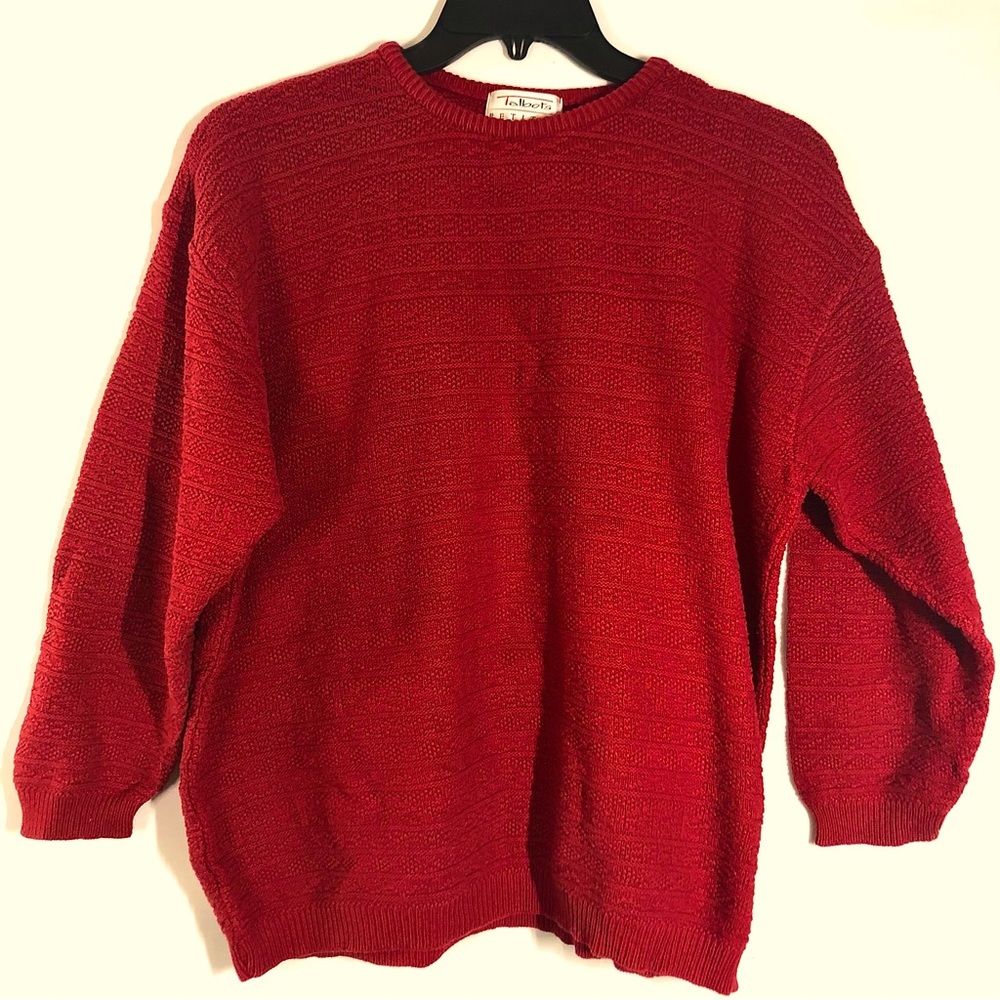 Talbots L Petite Pullover Patterned Knit Sweater … - image 1